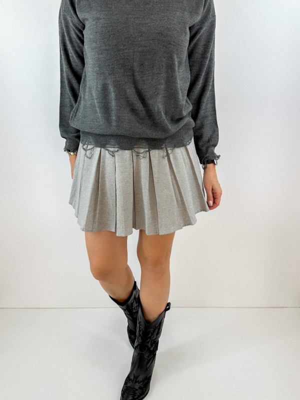 Distressed gray pullover