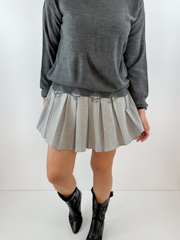 Distressed gray pullover