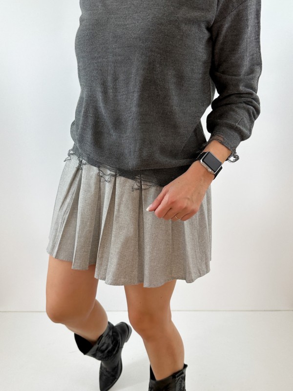 Distressed gray pullover