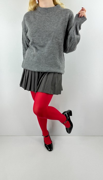 Gri bisiklet yaka yünlü kazak