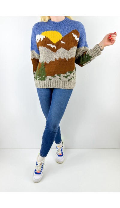 Manzara desenli ihracat kazak