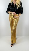 Gold sequined flared pants