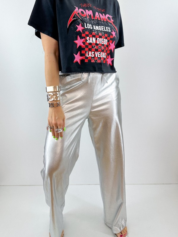 Metallic siver pants
