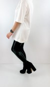 Black faux leather leggings