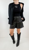 Faux leather black shorts