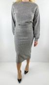 Gray blouse skirt set