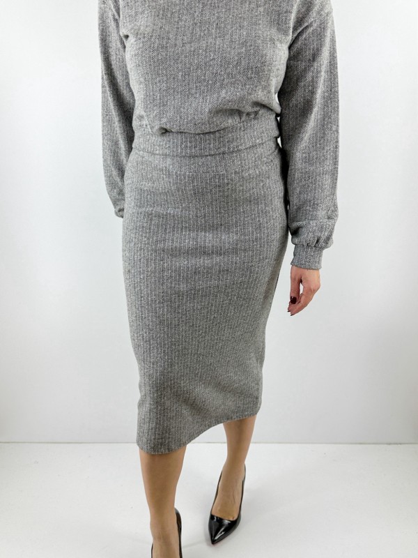 Gray blouse skirt set