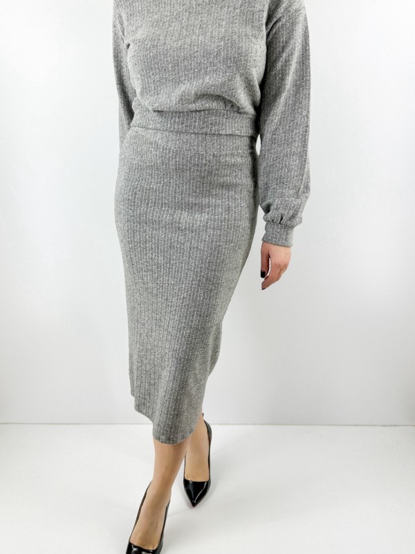 Gray blouse skirt set