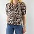 Leopard print frilled blouse