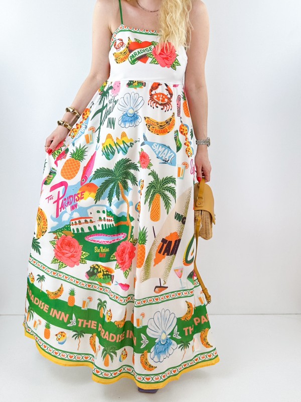 Special print maxi chiffon dress