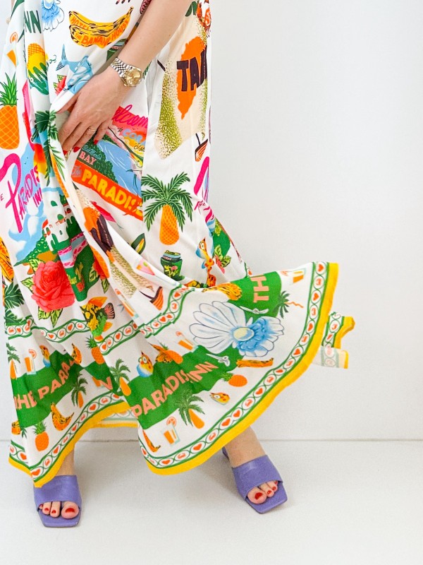 Special print maxi chiffon dress