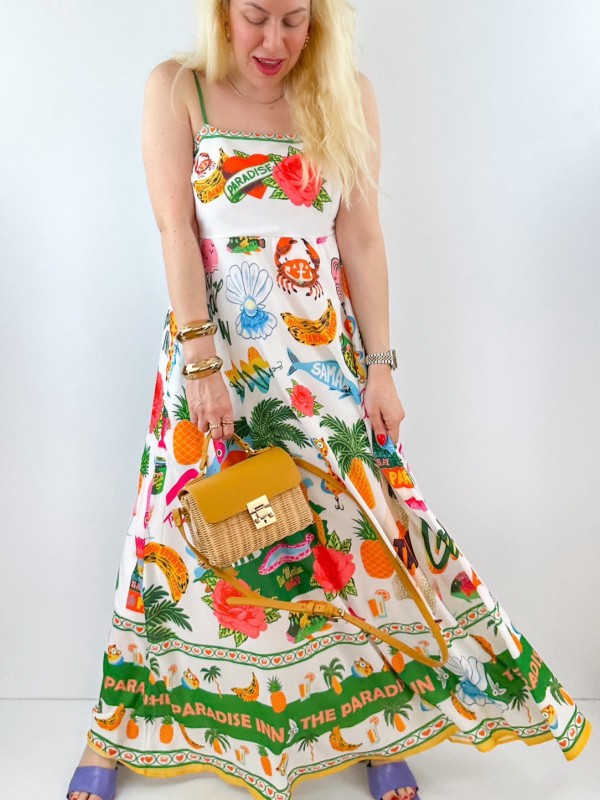 Special print maxi chiffon dress
