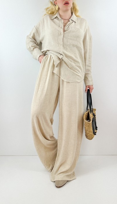 Keten rahat kalıp gömlek