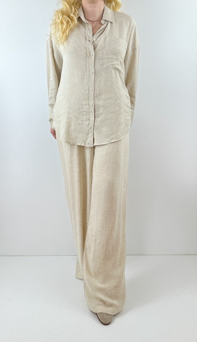 Keten rahat kalıp gömlek