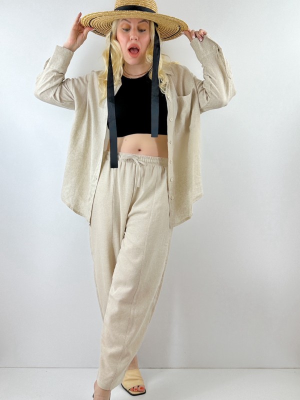 Linen jogger pants (%100 linen)