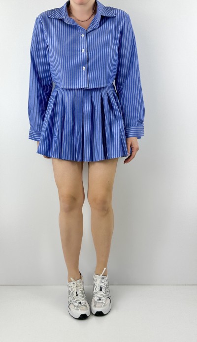 Striped shirt skirt set