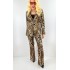 Leopar desenli ceket pantolon takım