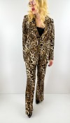 Leopar print jacket pant set