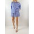 Blue striped shirt short set
