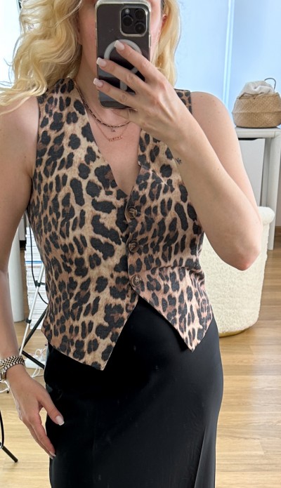 Leopard print vest