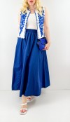 Blue embroidery detailed vest