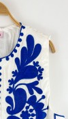 Blue embroidery detailed vest