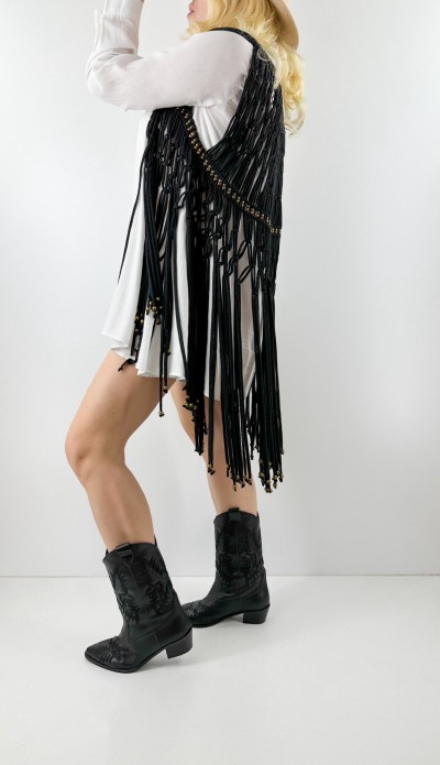 Püskül örme tasarım yelek