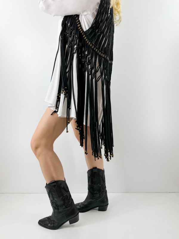 Fringed design vest