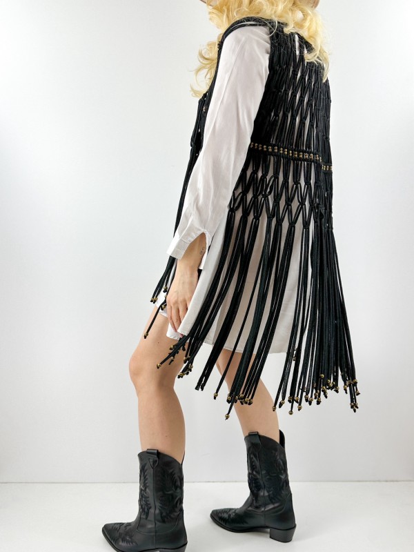 Fringed design vest