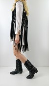 Fringed design vest