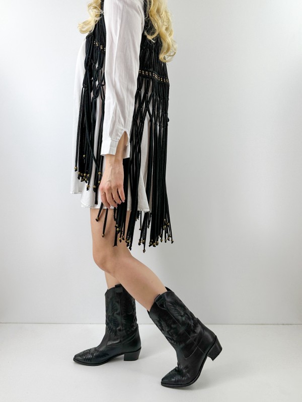 Fringed design vest