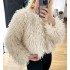 Suni kıvırcık kürk ceket