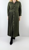 Pleated combine shirt dress