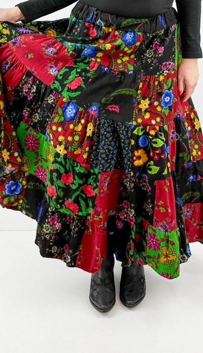 Özel tasarım patchwork maxi etek