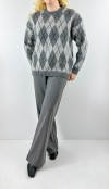Diamond pattern gray sweater