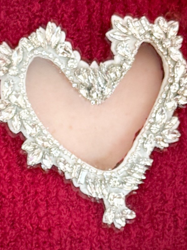 Heart shaped cut out burgandy jumper