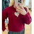 Heart shaped cut out burgandy jumper