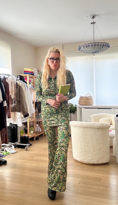 Flower printed tunic pants set