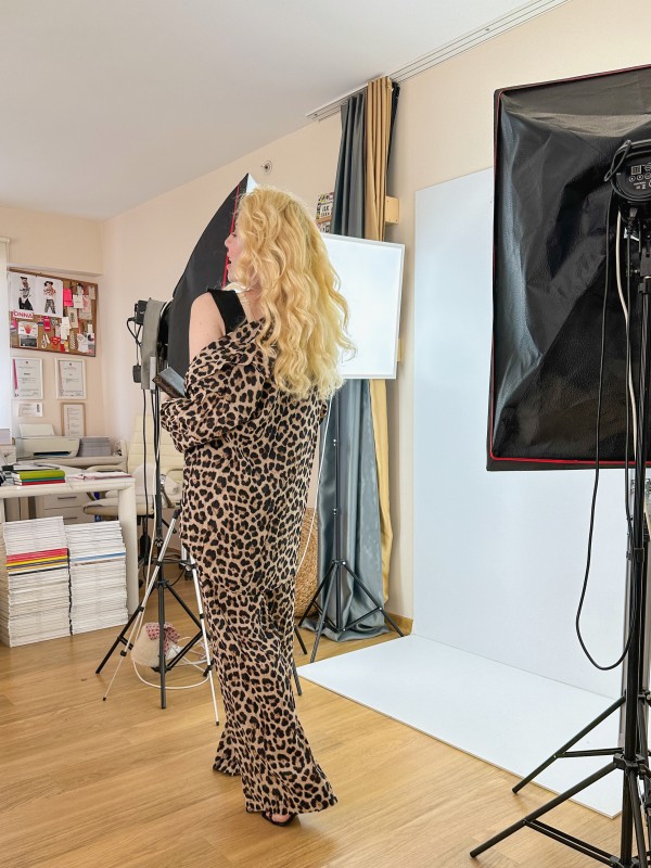 Leopard print shirt pants set