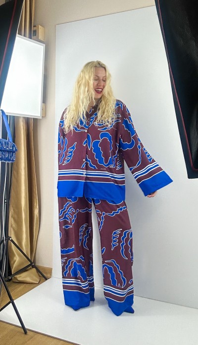 Special printed shirt pants set