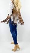 Brown fringed suede vest
