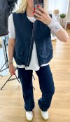 Navy relaxed model vest