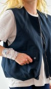 Navy relaxed model vest