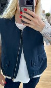 Navy relaxed model vest