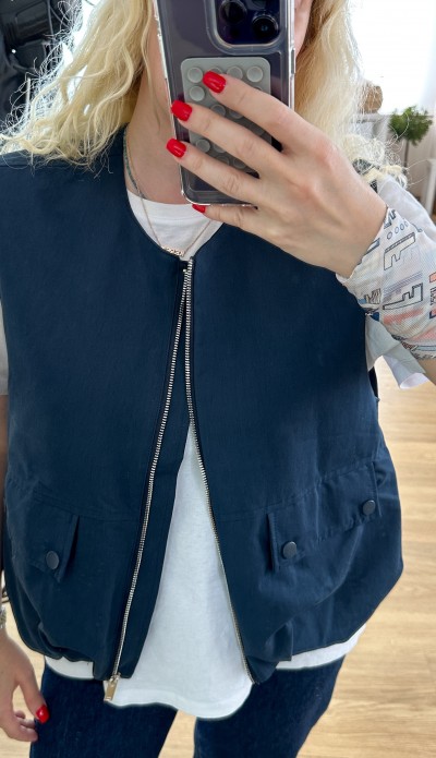 Lacivert rahat kalıp yelek