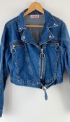 Blue belt detailed jean jacket