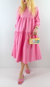 Pink poplin maxi dress