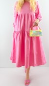 Pink poplin maxi dress