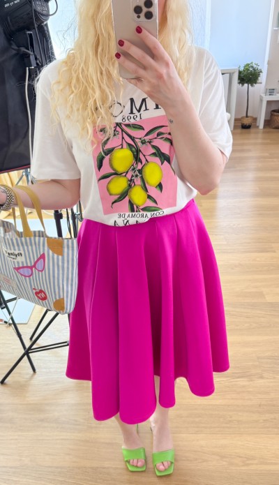 Şeker pembe kloş etek