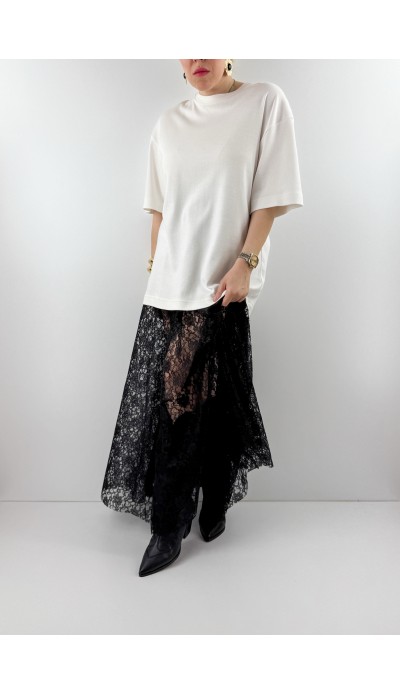 Siyah dantel maxi etek